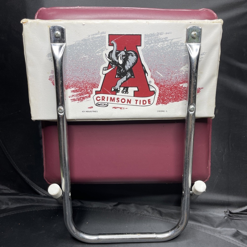 Vintage Alabama Crimson Tide Stadium Seat Cushion Folding Bleacher Chair KR Ind